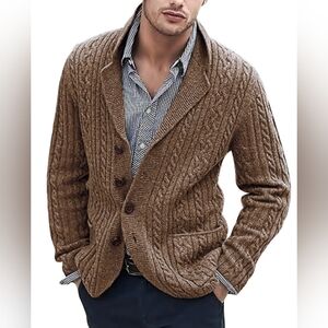 Jos  A. Bank Men's Camel Lambswool Cardigan -XL
